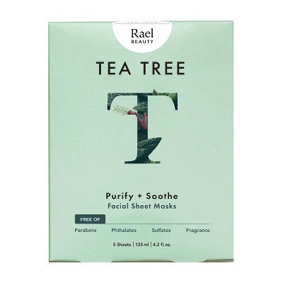 Rael Beauty Tea Tree Facial Sheet Mask 5ct/4.2oz - New