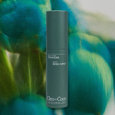 cleo+coco. Body and Hair Antiperspirants and Deodorant Powder Basil Mint 0.88oz - New
