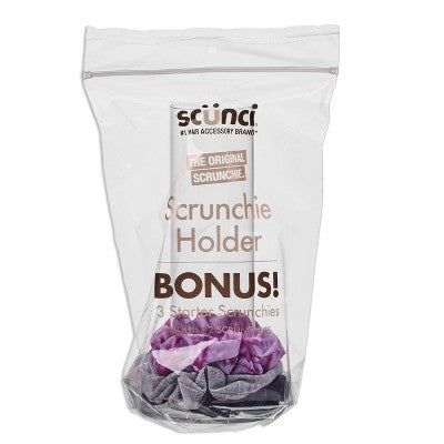 scunci Hair Accessories Scrunchies and Hair Ties Organizer with 3 Bonus Scrunchies 4pcs set - New