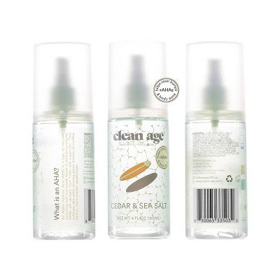 Clean Age Cedar & Sea Salt AHA Deodorant + Body Spray for Teens 4 fl oz - New