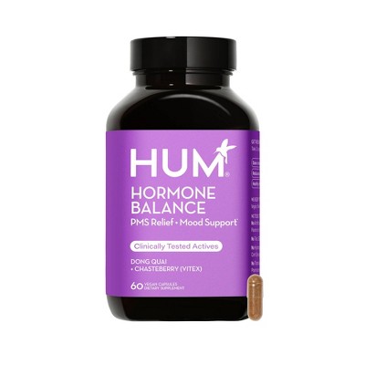 HUM Nutrition Hormone Balance for PMS Relief & Mood Support Vegan Capsules 60ct - New