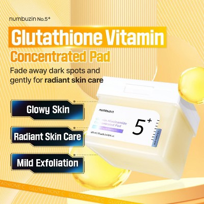 Numbuzin No.5+ Glutathione Vitamin Concentrated Toner Pads 70ct