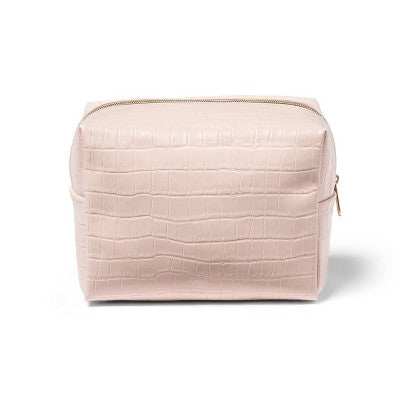 Sonia Kashuk Loaf Makeup Bag Blush Faux Croc - New