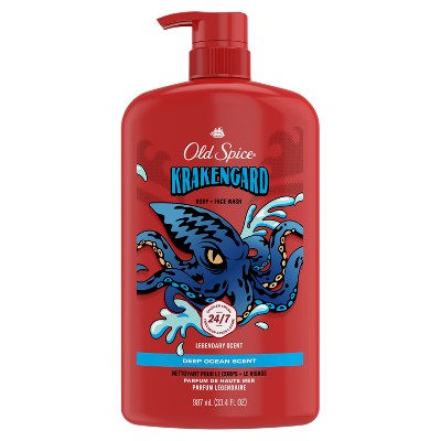 Old Spice Krakenguard Body+Face Wash Deep Ocean Scent 33.4 fl - New