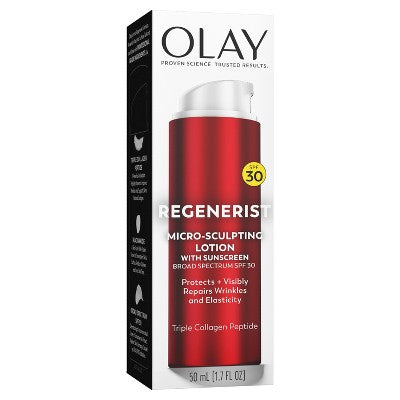 Olay Regenerist Micro-Sculpting Cream Face Moisturizer SPF 30 1.7 fl oz - Imperfect Box