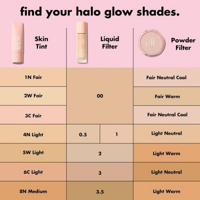 e.l.f. Halo Glow Liquid Filter Highlighter 0 Fair 1.06 fl oz - New