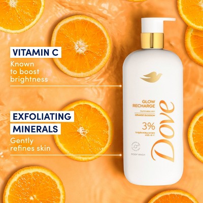 Dove Beauty Serum Body Wash for Women with 3% Brightening Serum + Vitamin C Glow Recharge 18.5 fl oz - Imperfect Container