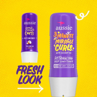 Aussie 3 Minutes Miracle Curls Detangling Deep Conditioner 8 fl oz - New