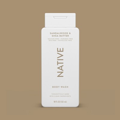 Native Body Wash for Men & Women Sandalwood & Shea Butter 18 fl oz - New