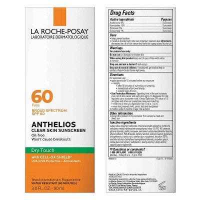 La Roche Posay Anthelios Clear Skin Dry Touch Face Sunscreen SPF 60 3.0 fl oz - Imperfect Box