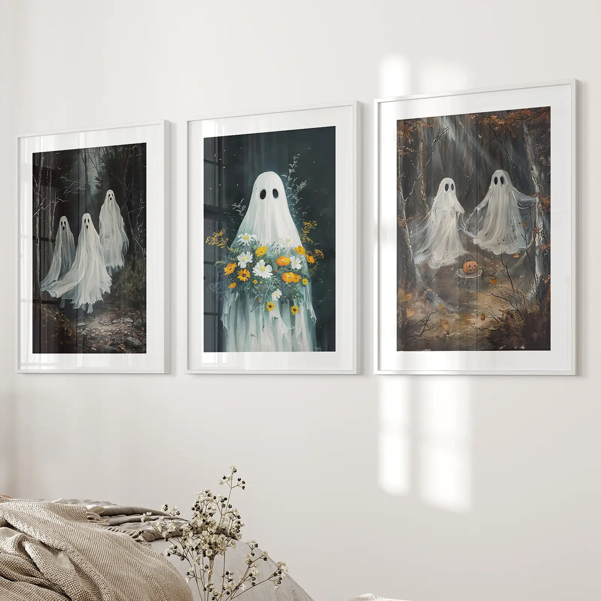 Halloween Ghosts in the Forest Wall Art Prints