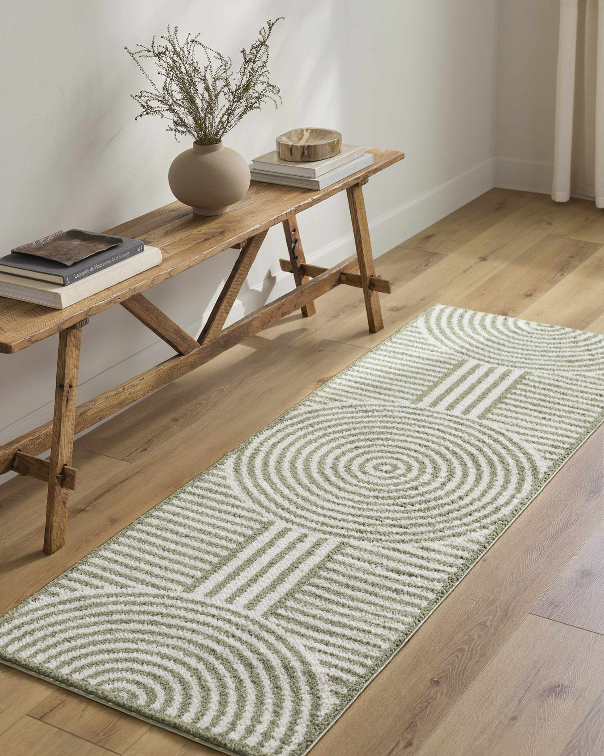 Allard Green Washable Area Rug