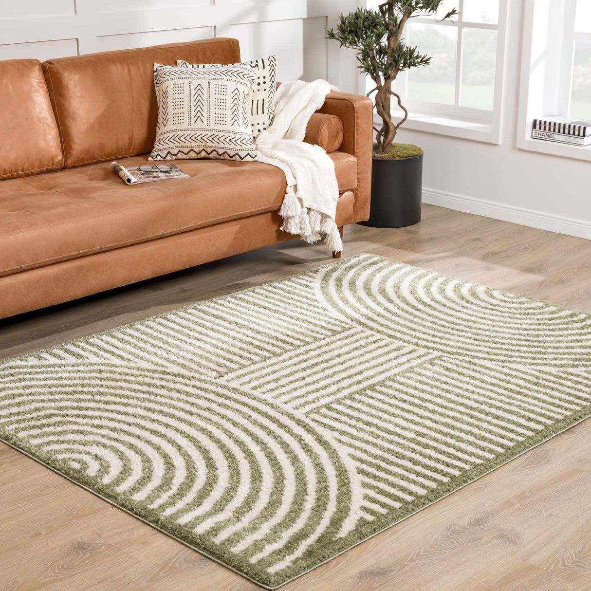 Allard Green Washable Area Rug
