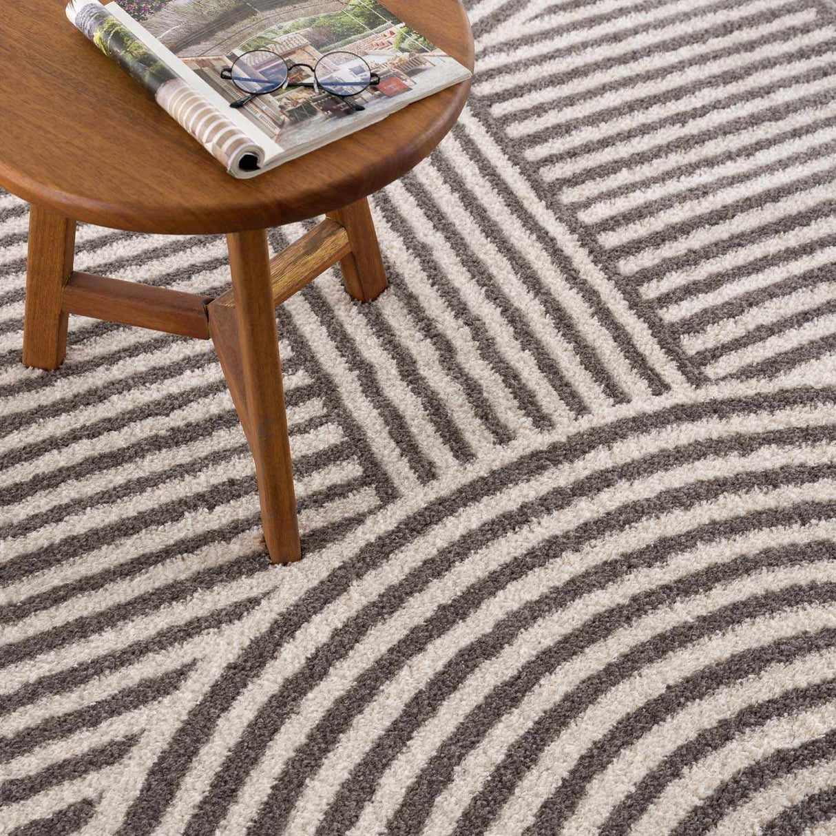 Allard Charcoal Washable Area Rug
