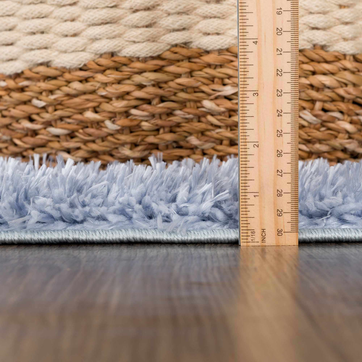 Boutique Rugs Faina Solid Aqua Shag Washable Area Rug - view 6