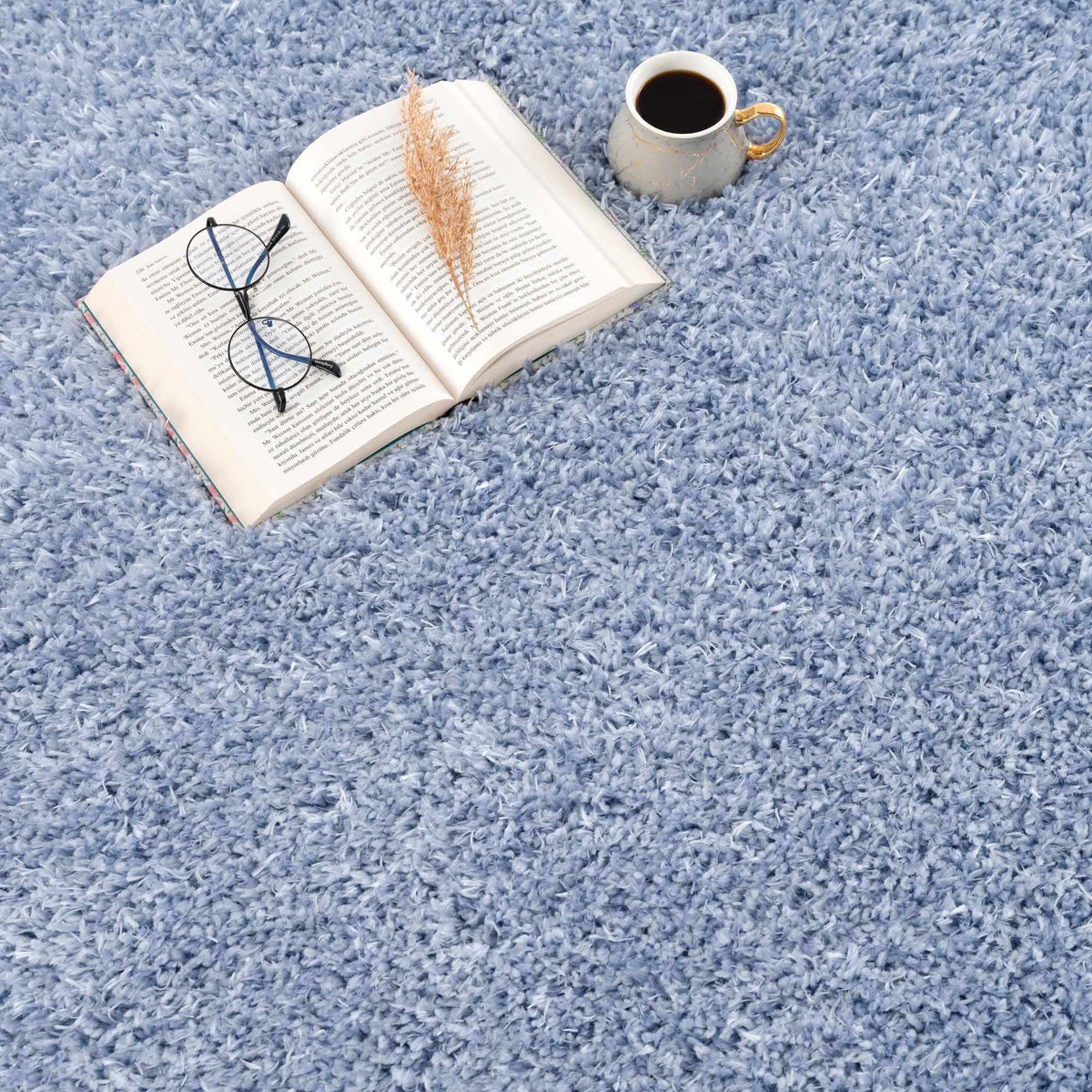 Boutique Rugs Faina Solid Aqua Shag Washable Area Rug - view 16