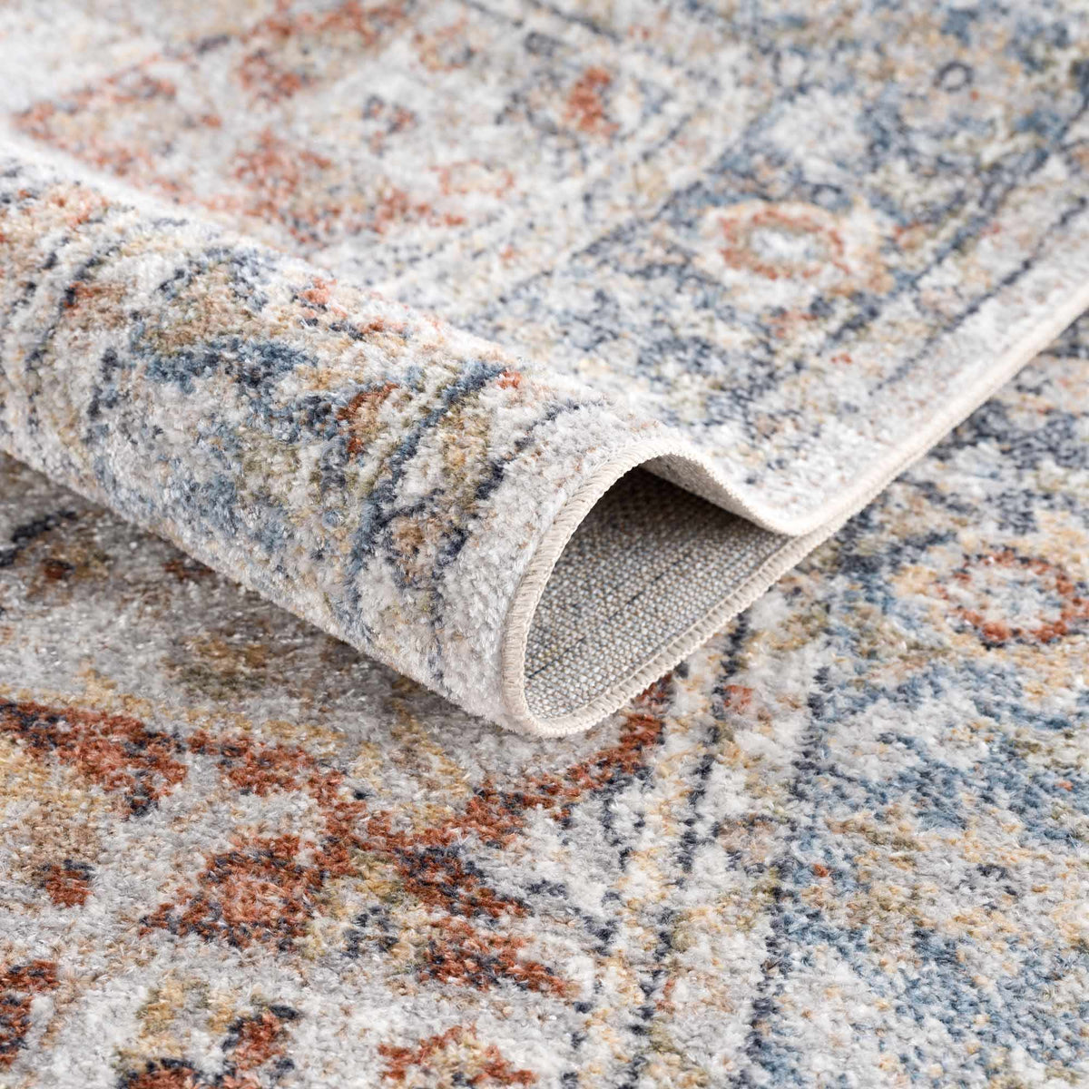 Boutique Rugs Akram Gray & Orange Washable Area Rug - view 7
