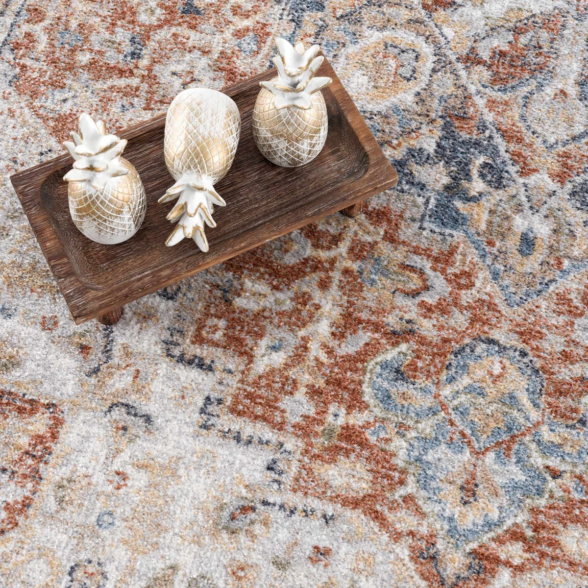 Boutique Rugs Akram Gray & Orange Washable Area Rug - view 11