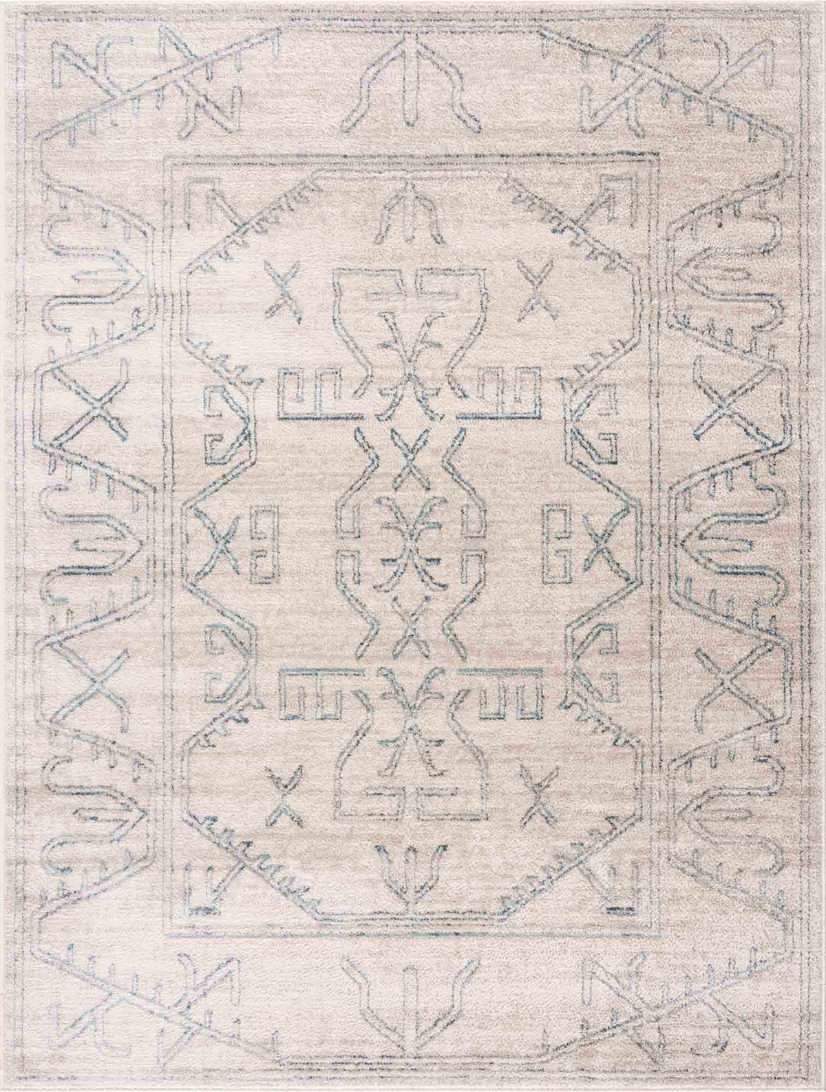 Boutique Rugs Divya Cream & Silver Blue Area Rug