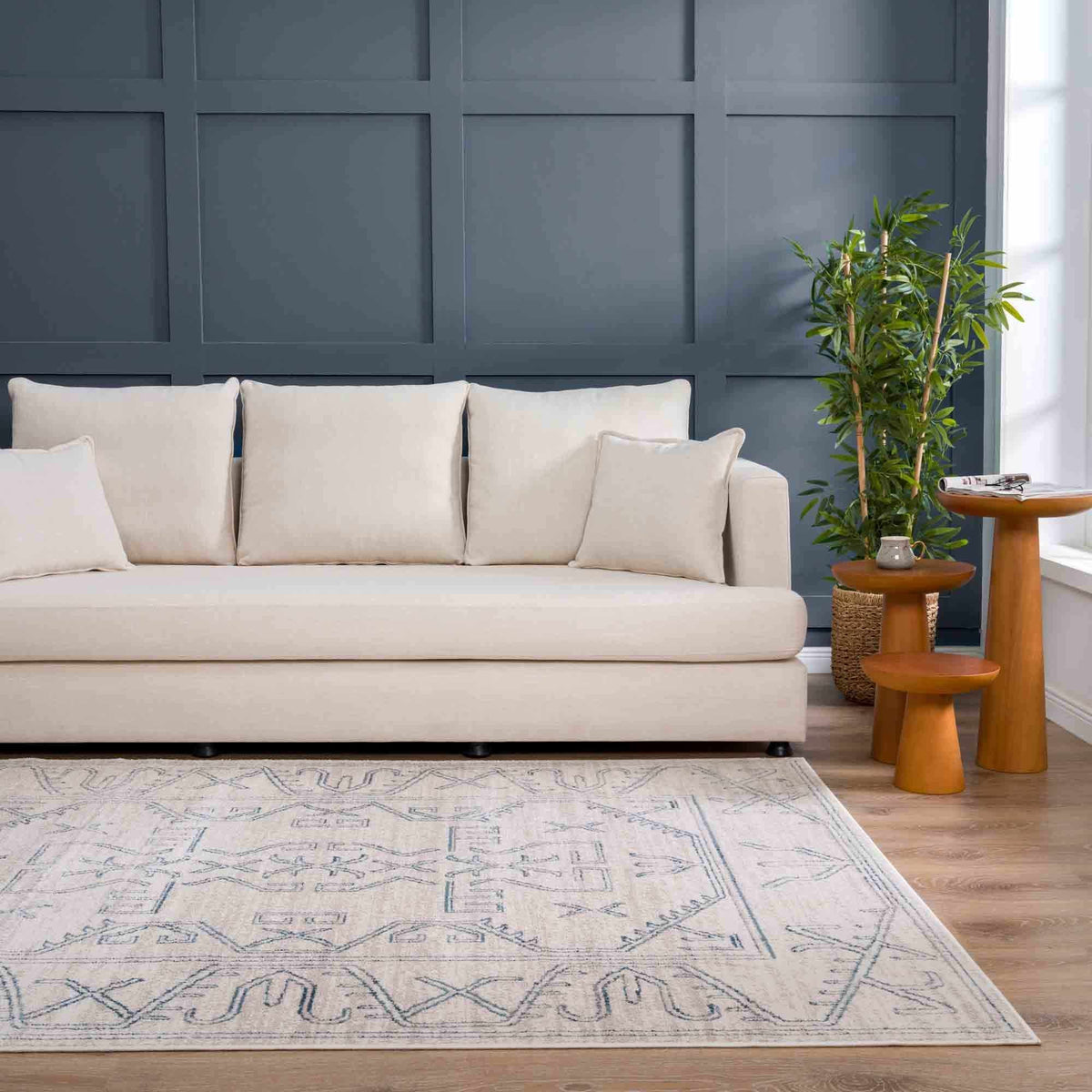 Boutique Rugs Divya Cream & Silver Blue Area Rug - view 14