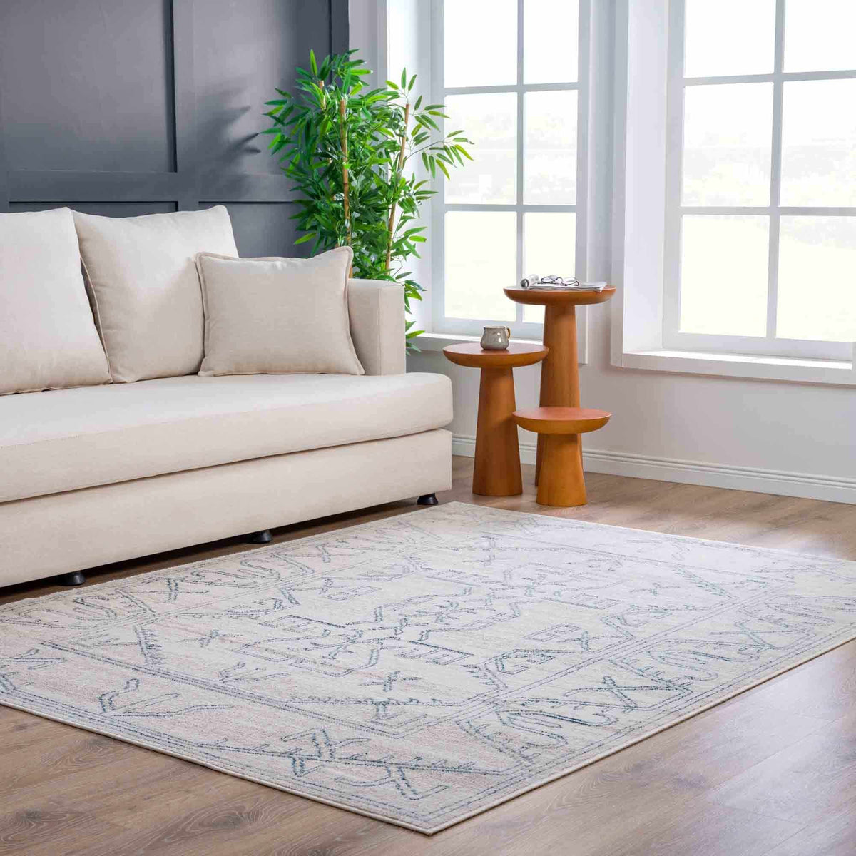 Boutique Rugs Divya Cream & Silver Blue Area Rug - view 11