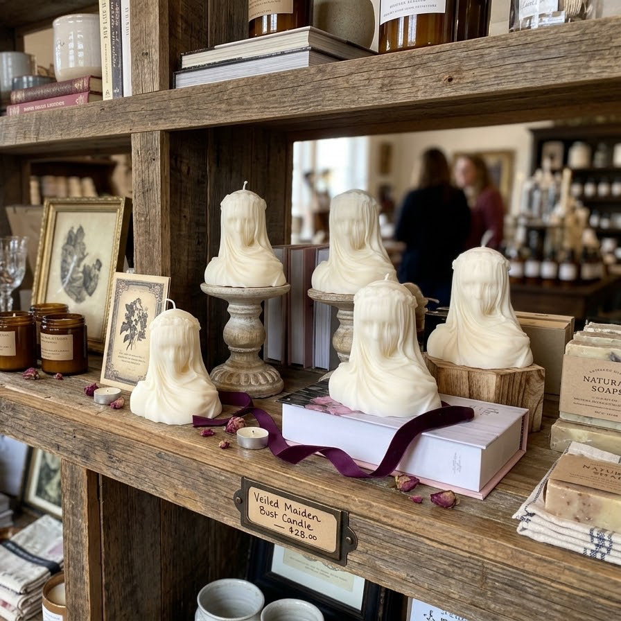 Large Veiled Lady Sculpture Candle