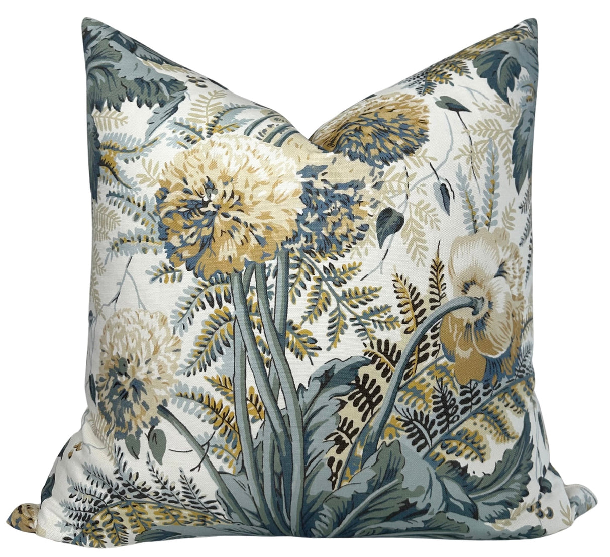 Dahlia Floral Pillow Cover in Blue