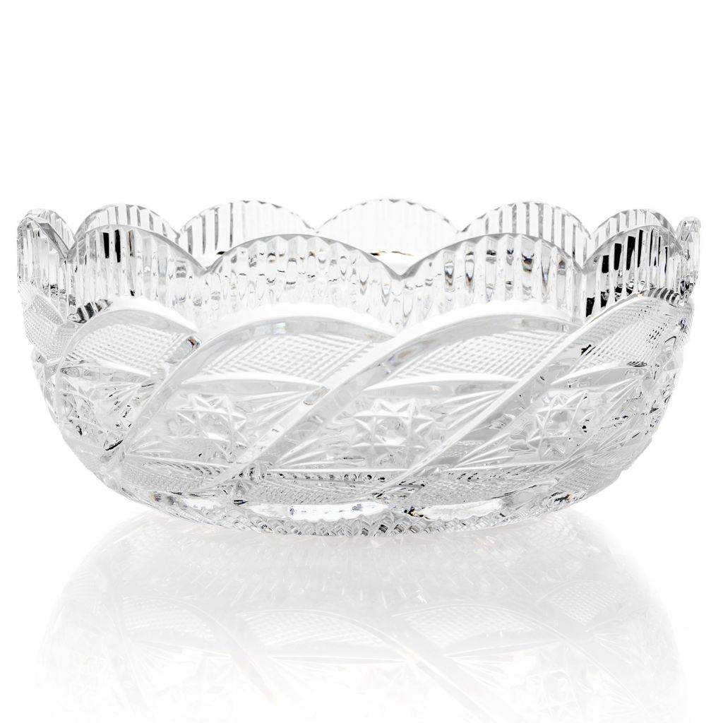 House of Waterford 8" Handmade Diamond, Upright & Wedge Cut Bowl