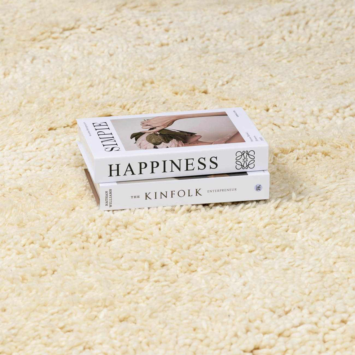 Kettering Solid Cream Wool Shag Rug