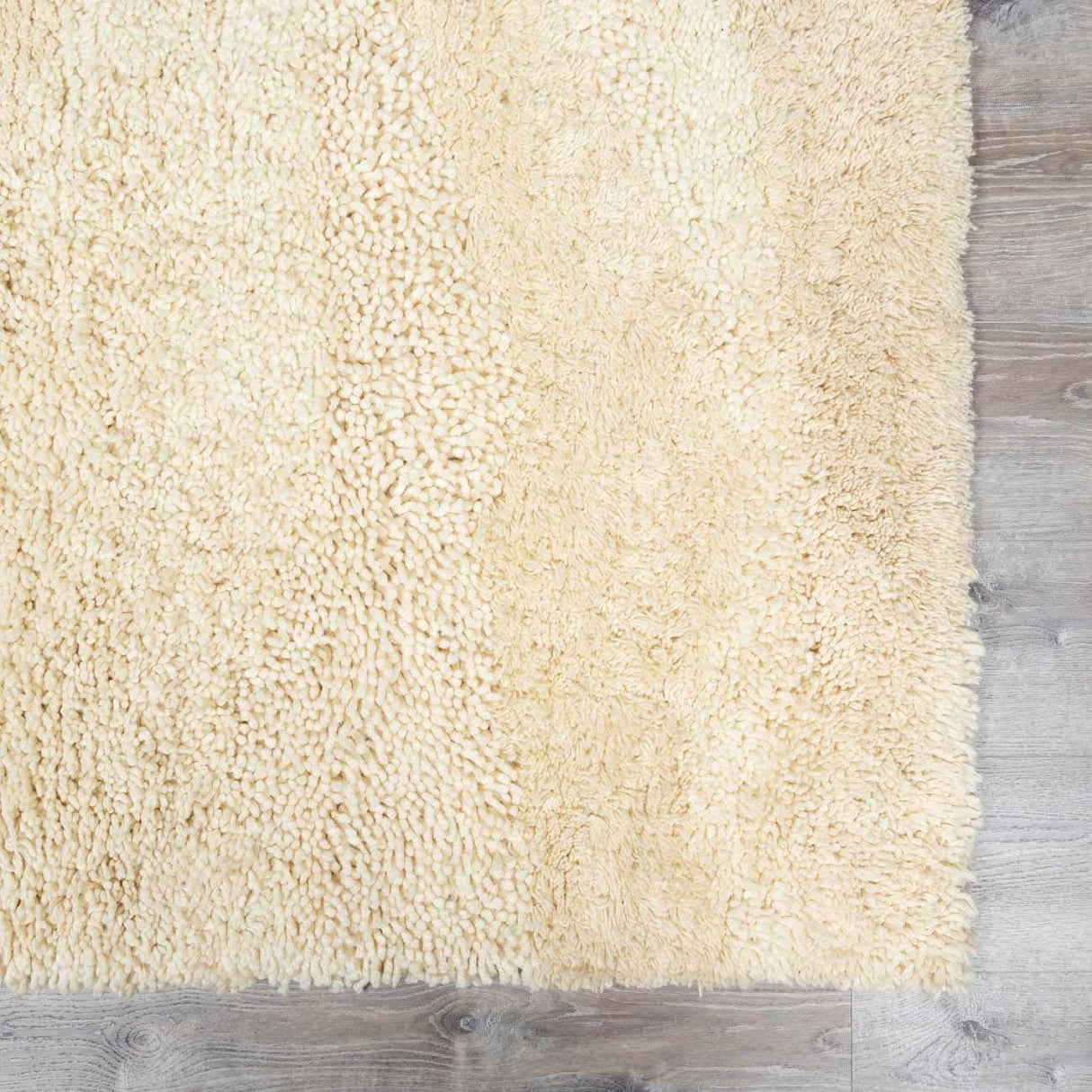 Kettering Solid Cream Wool Shag Rug