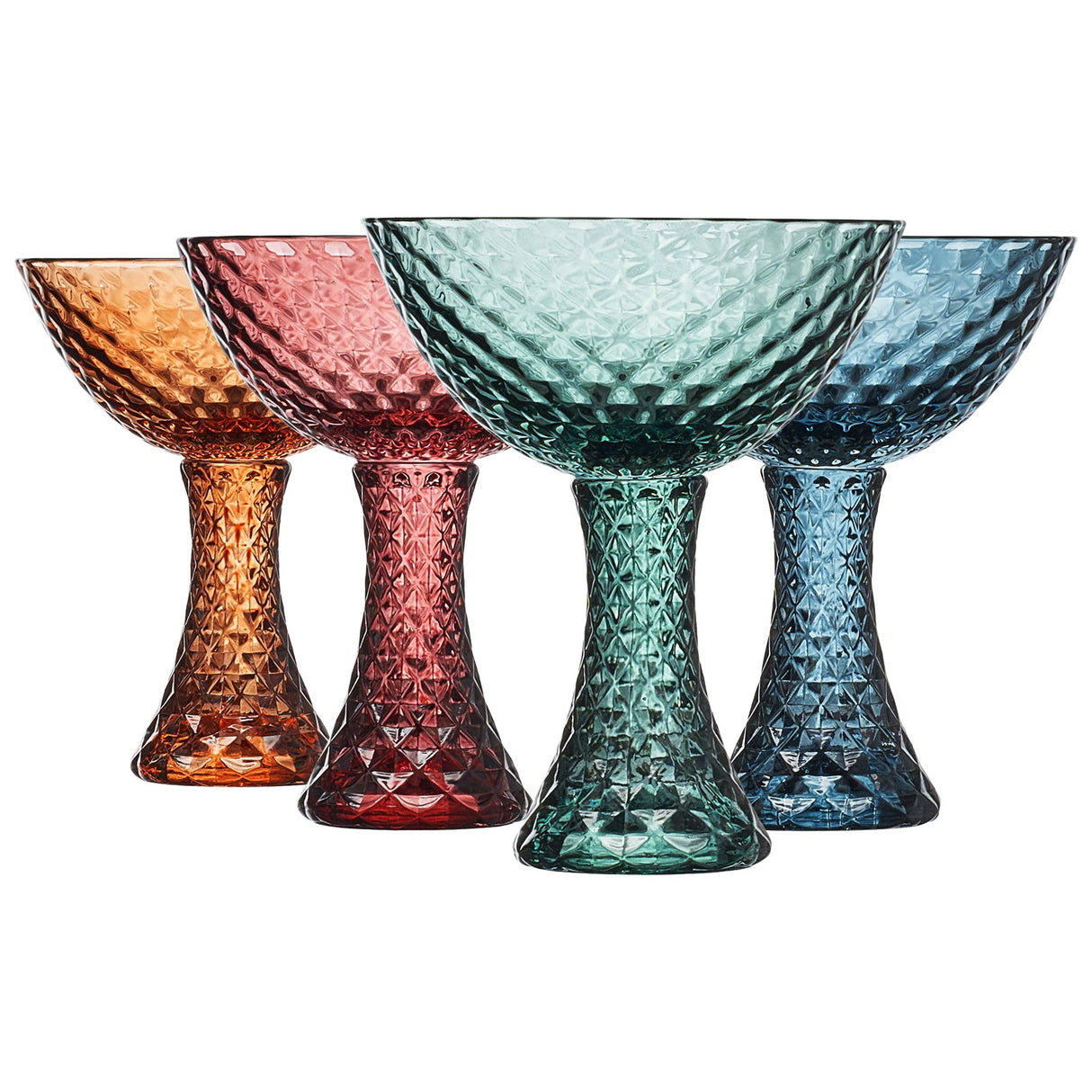 Tonal Crystal Coupe Cocktail Glassware, Set of 4