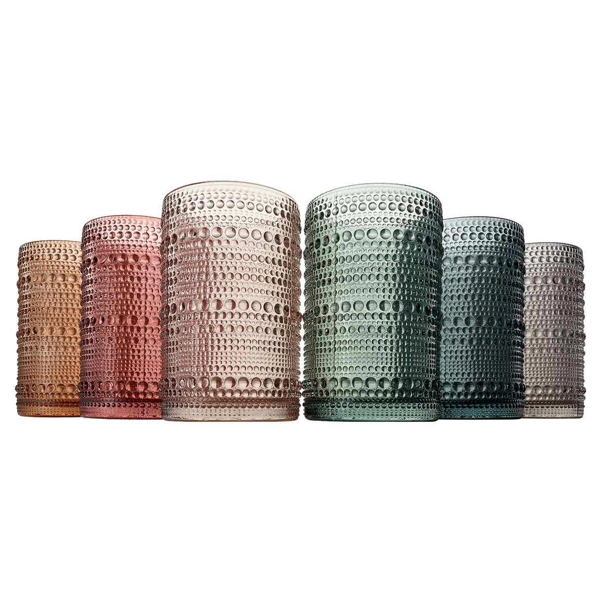 Tonal Hobnail Highball Glassware, Set of 6