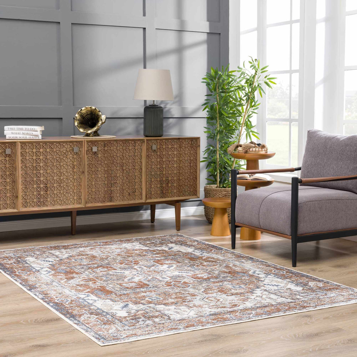 Boutique Rugs Rust Hera Washable Area Rug - view 9
