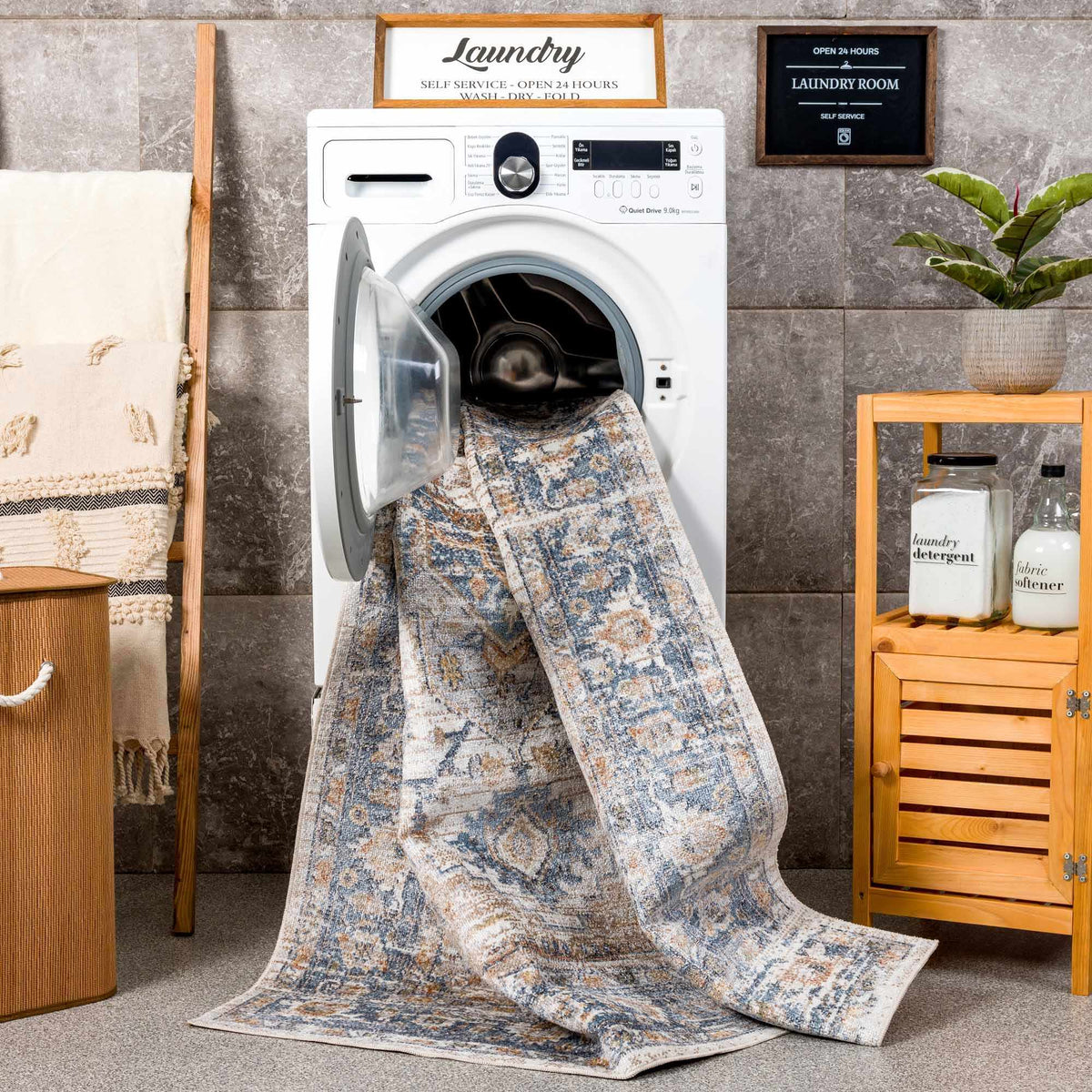 Boutique Rugs Ezri Cream Washable Area Rug - view 15