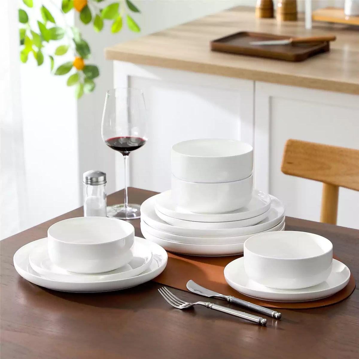 Luna Marble Grey 24 Piece Dinnerware Set for 8