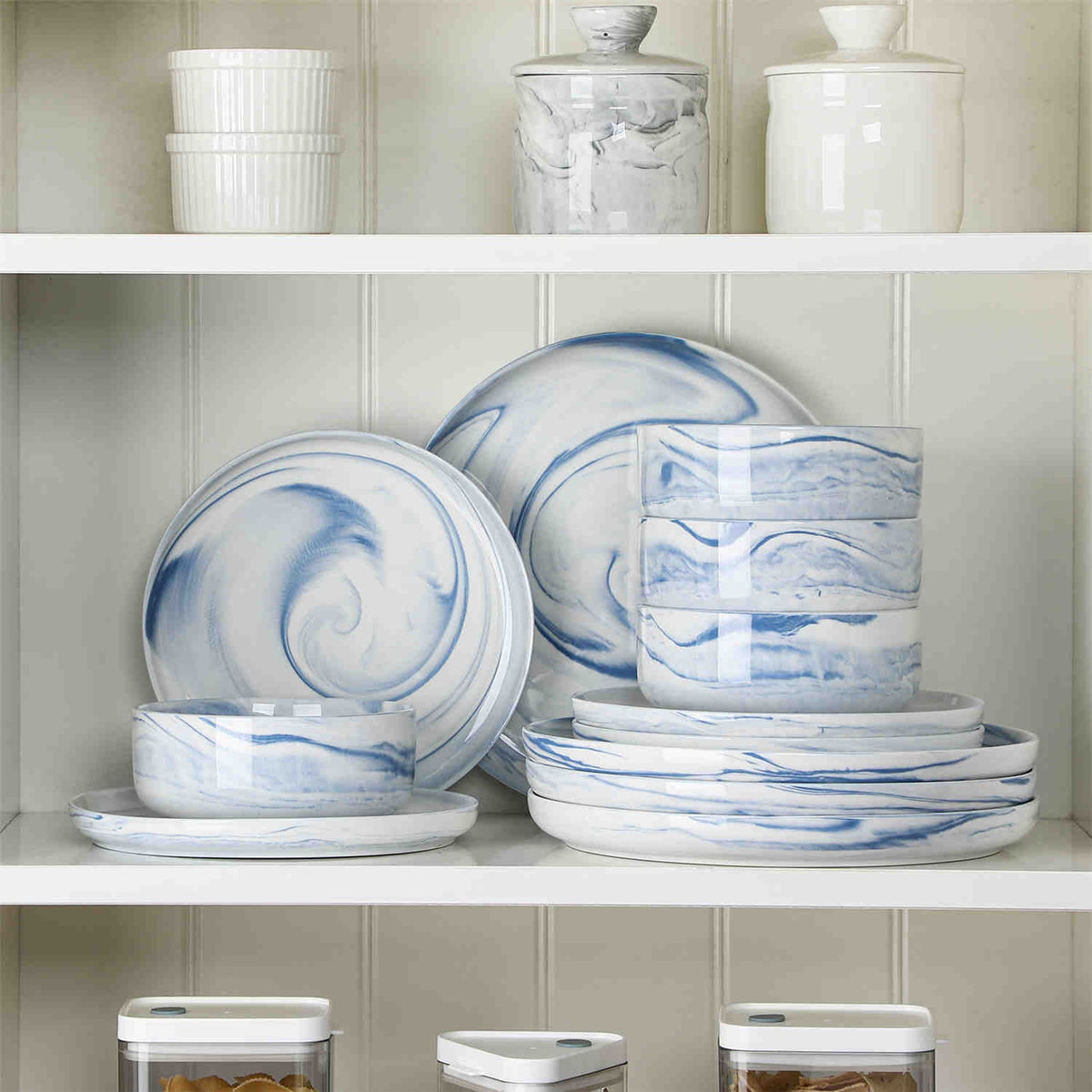 Luna Marble Pink 12 Piece Dinnerware Set
