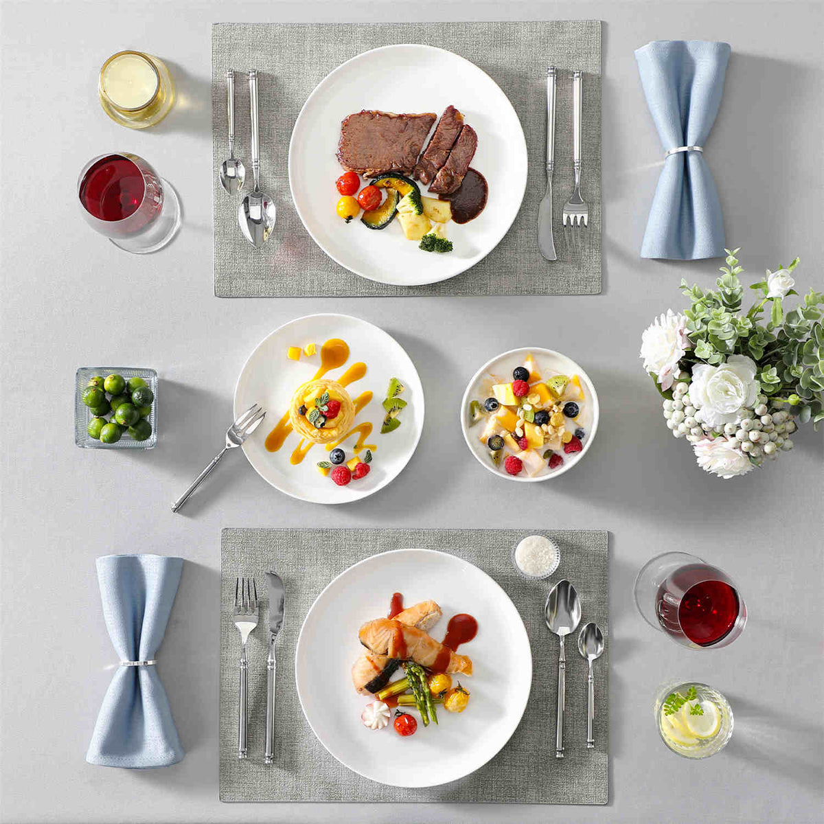 Luna Marble Pink 18 Piece Dinnerware Set
