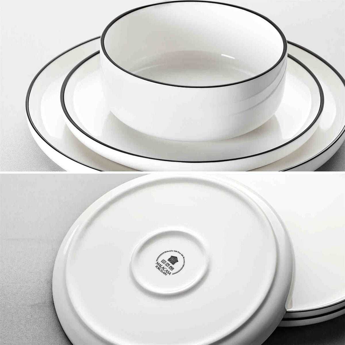 Luna Marble Grey 18 Piece Dinnerware Set