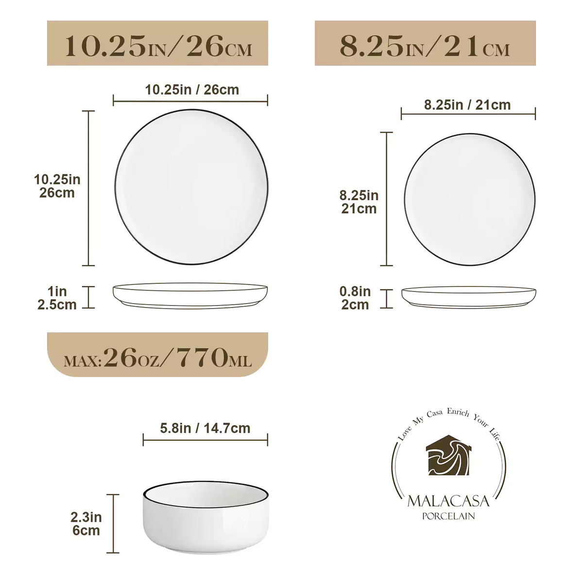 Luna Marble Grey 12 Piece Dinnerware Set
