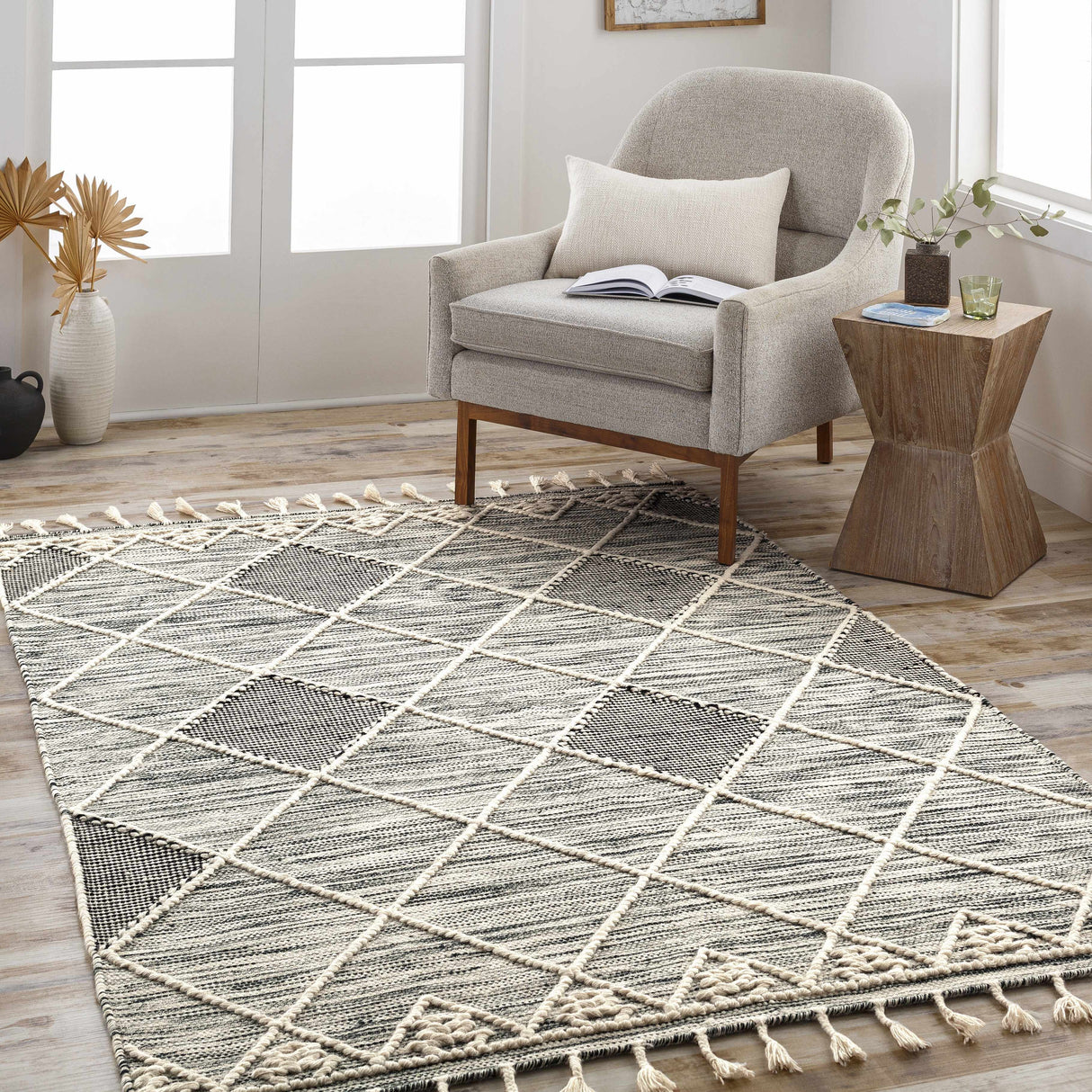 Mabua Tasseled Jute&Wool Rug - Clearance