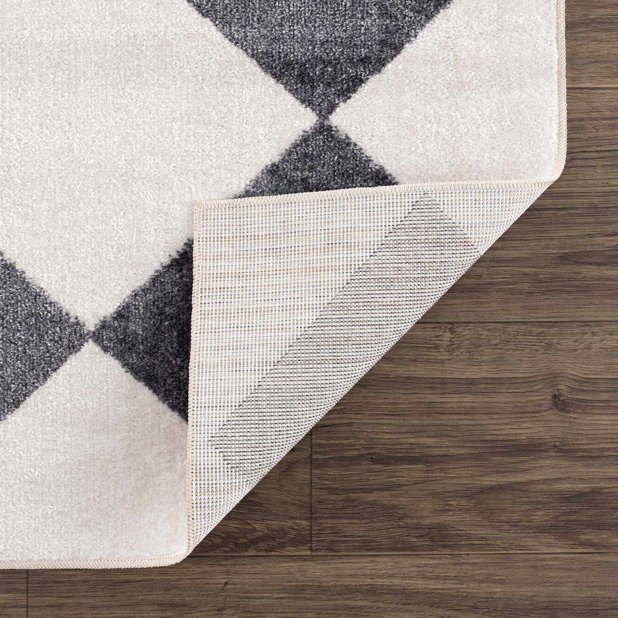 Ulric Navy Blue Diamond Washable Area Rug