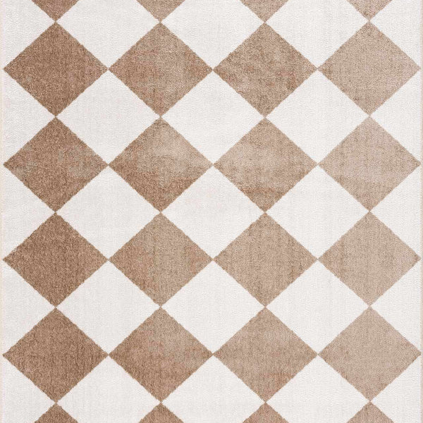 Ulric Brown Diamond Washable Area Rug