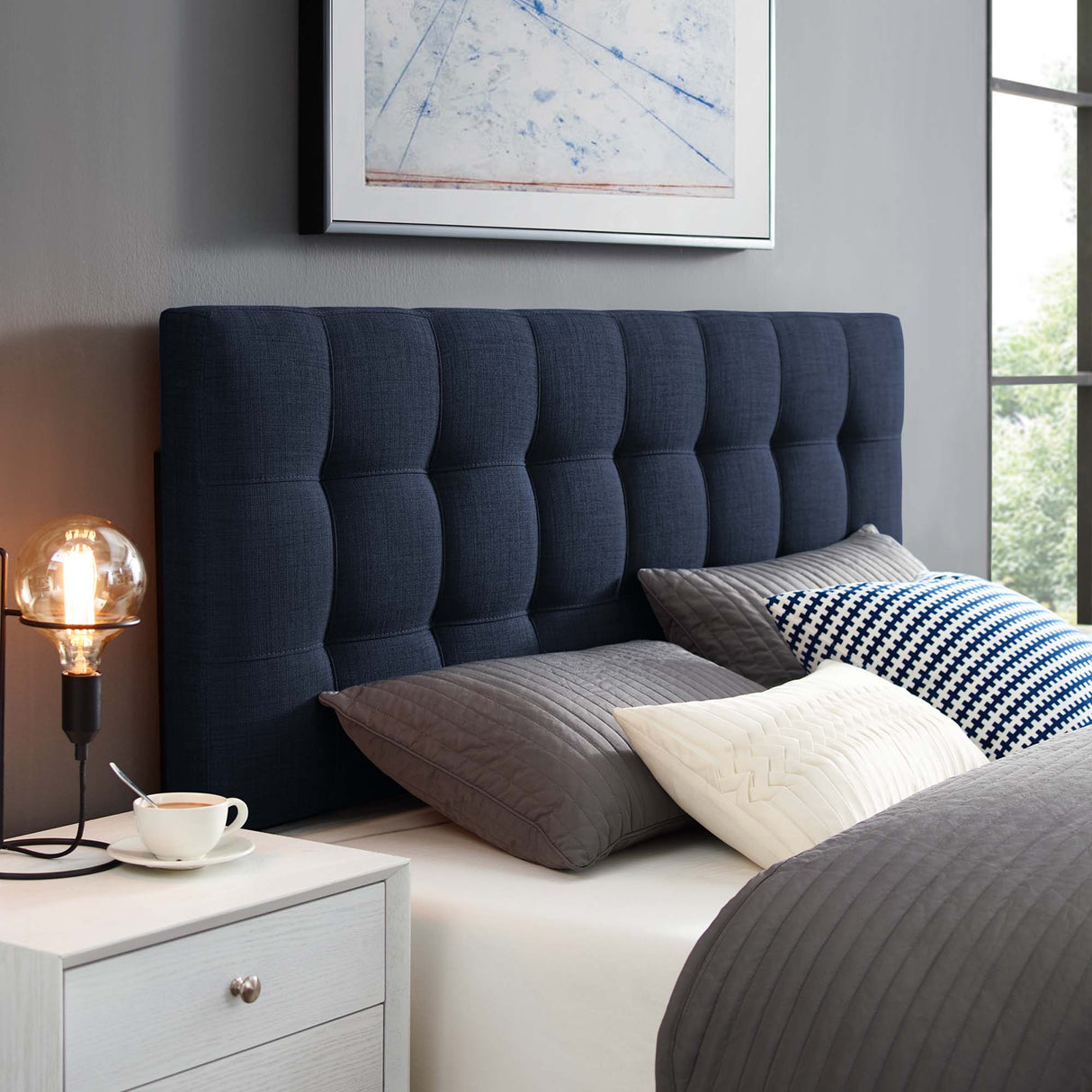 Lily Upholstered Fabric King Headboard by Modway