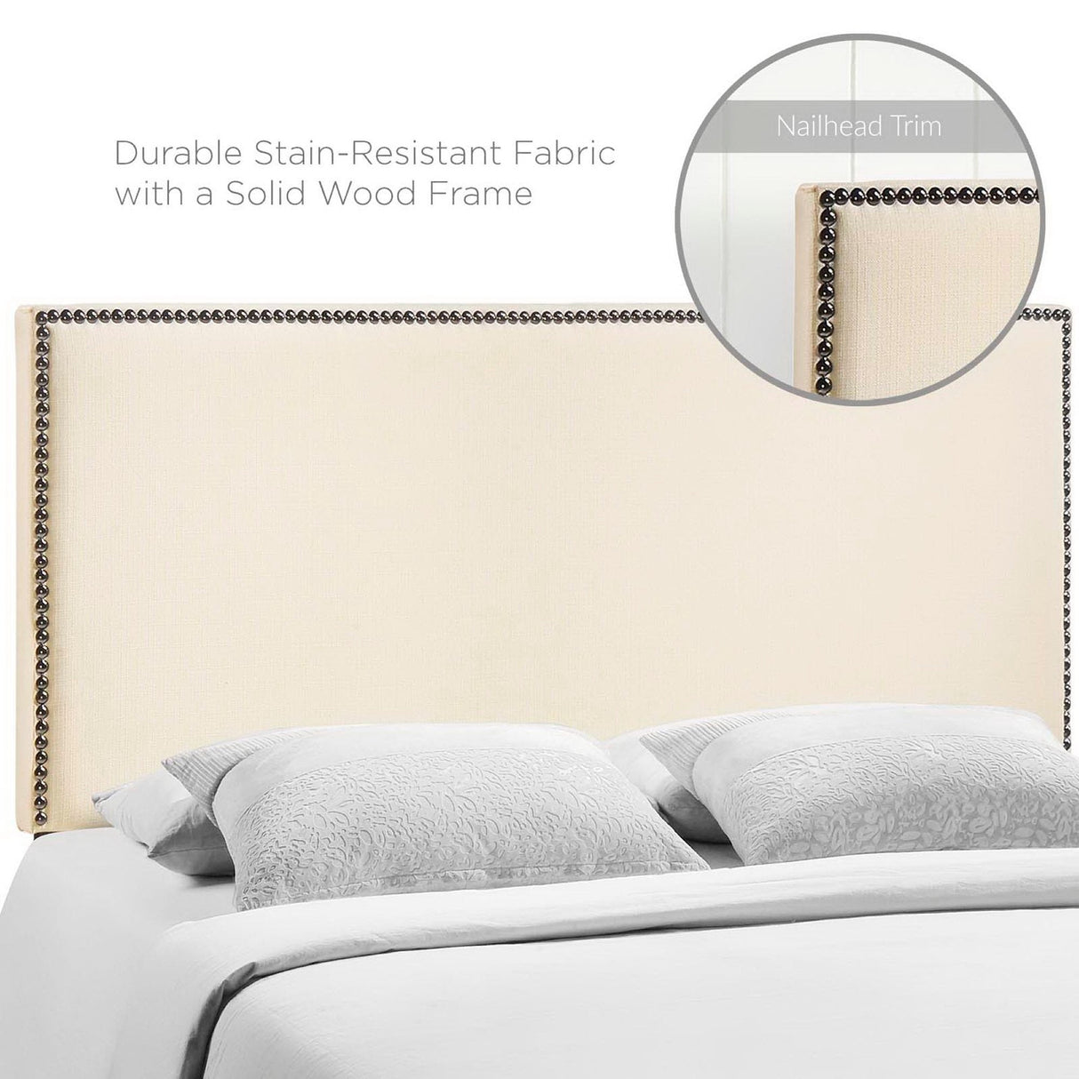 Region Nailhead Upholstered Queen Headboard by Modway