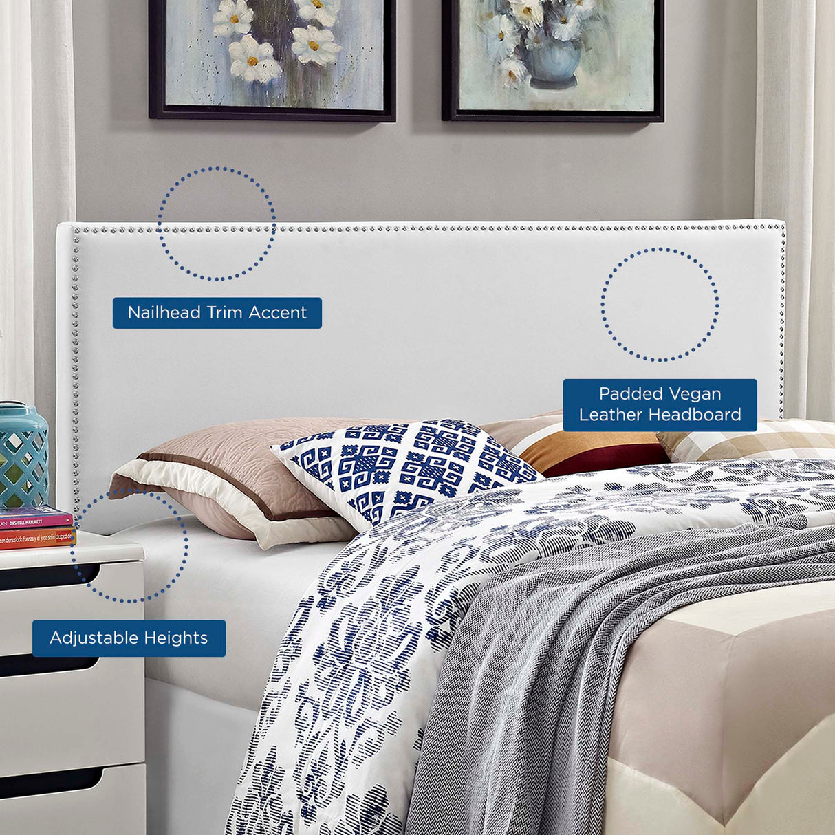Phoebe Upholstered Vinyl Full Headboard by Modway