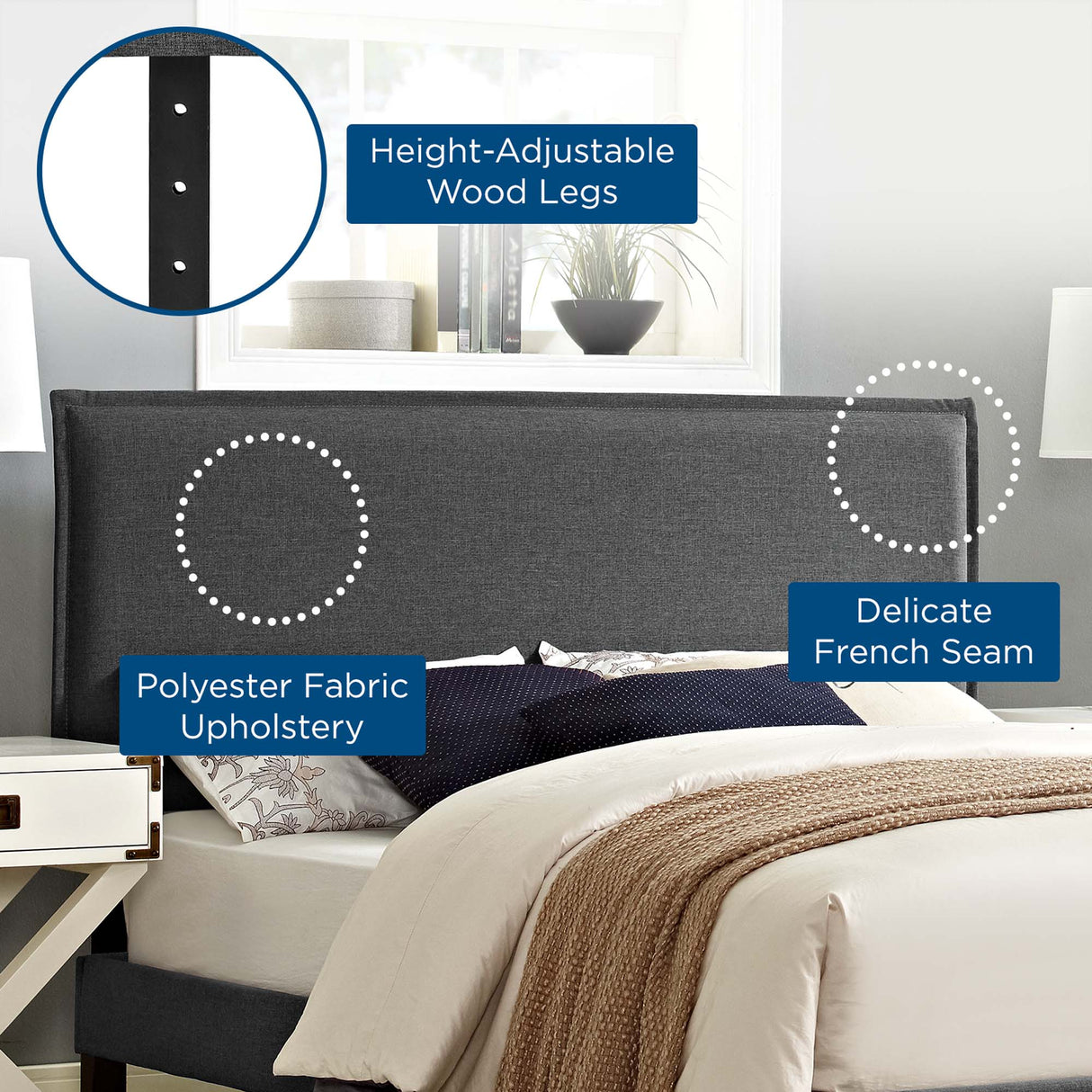 Camille Upholstered Fabric Full Headboard by Modway