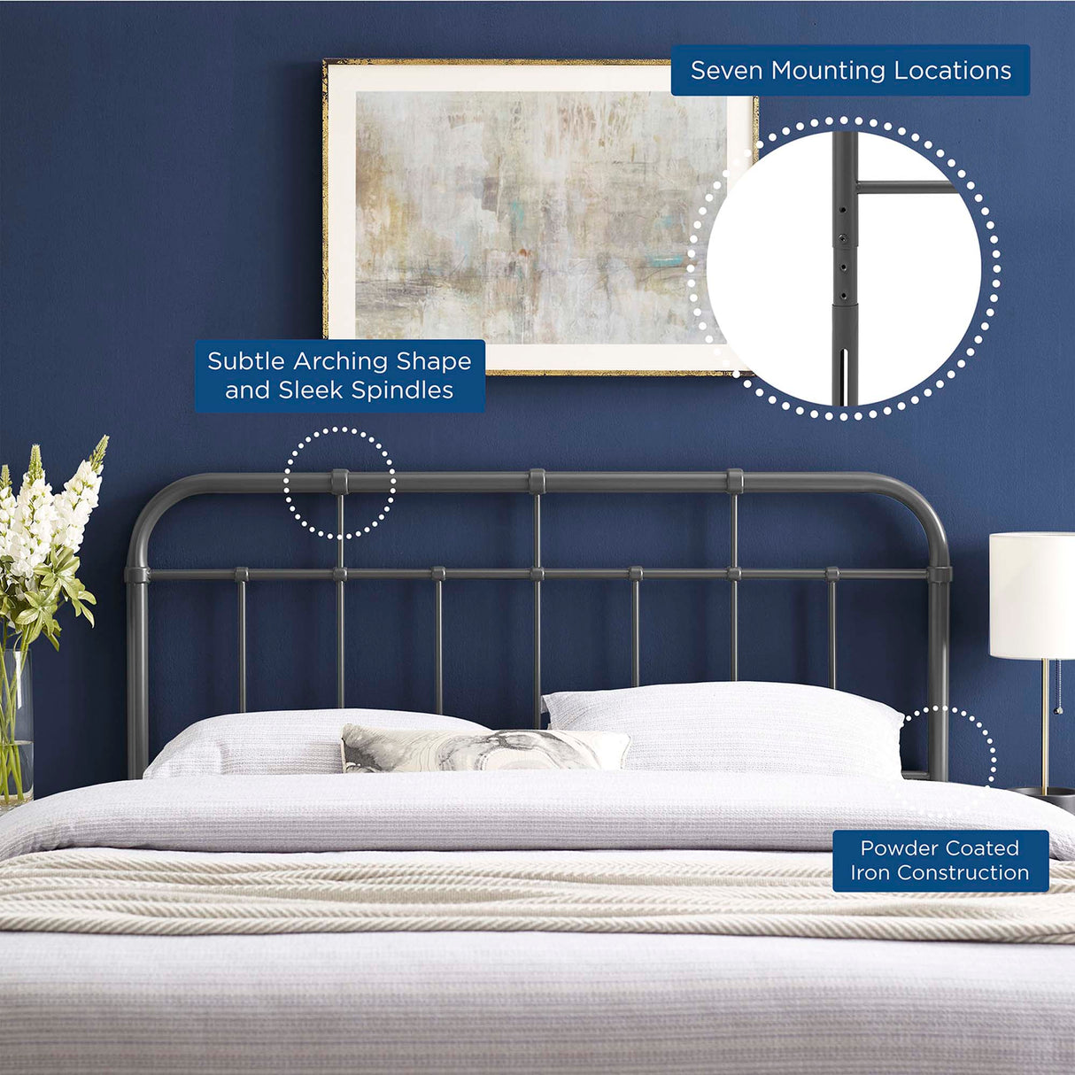 Alessia Metal Twin Headboard by Modway