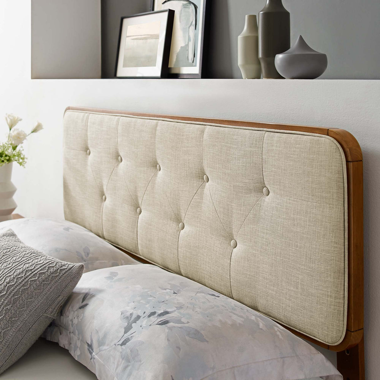 Collins Tufted Fabric and Wood Queen Headboard by Modway