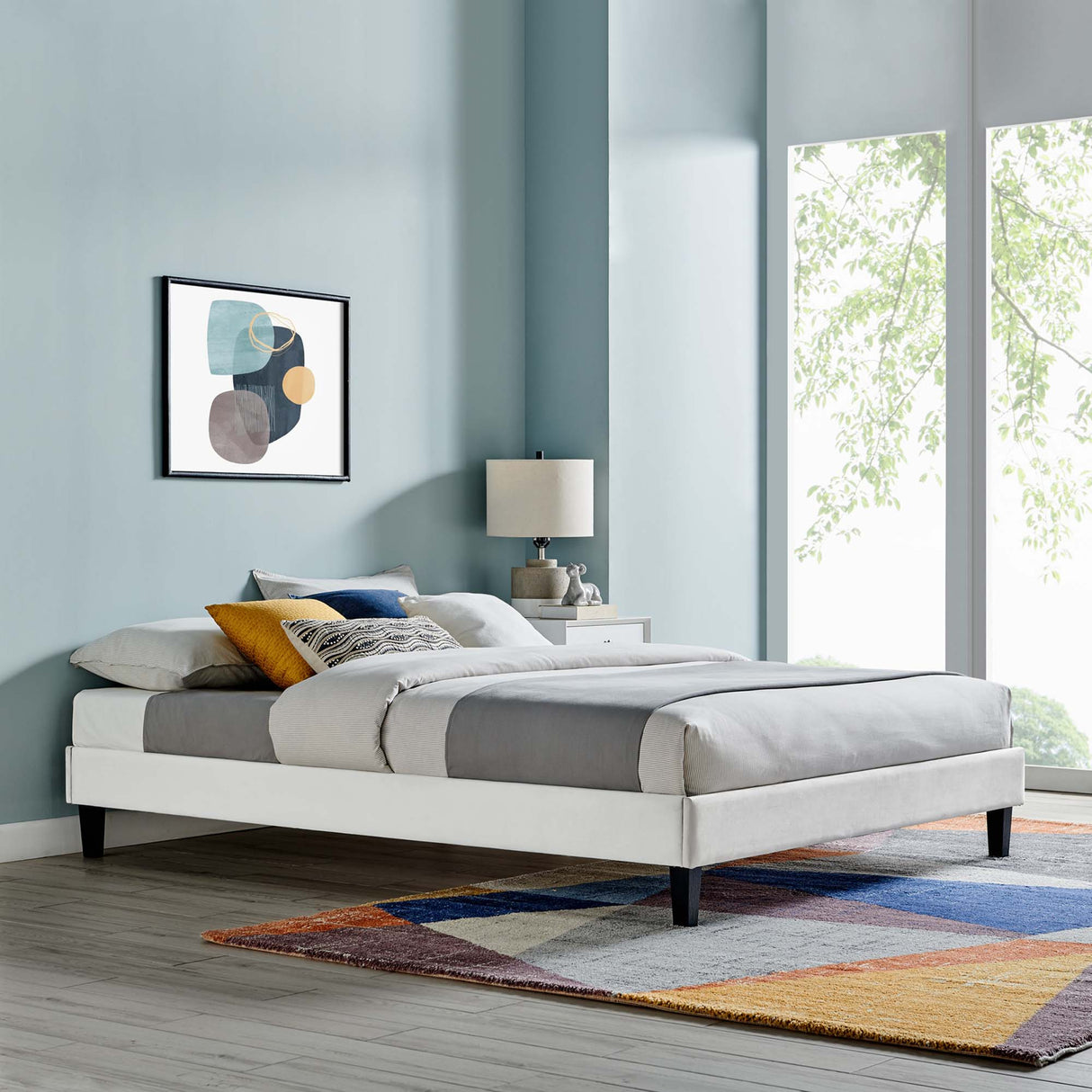 Reign Performance Velvet King Platform Bed Frame by Modway
