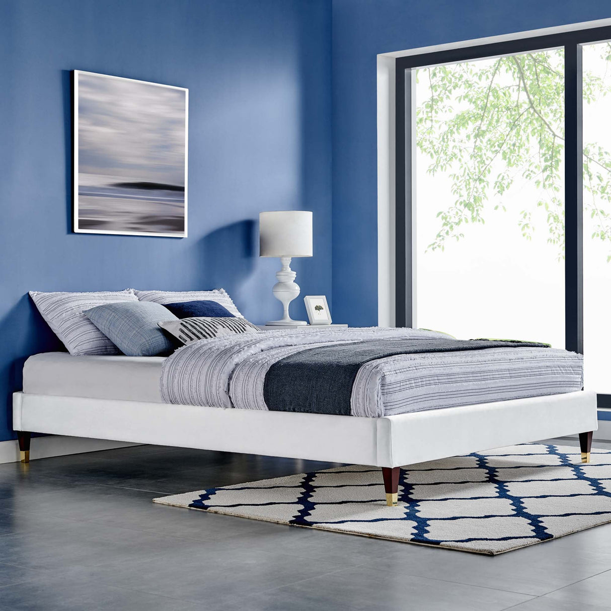 Harlow Performance Velvet King Platform Bed Frame by Modway